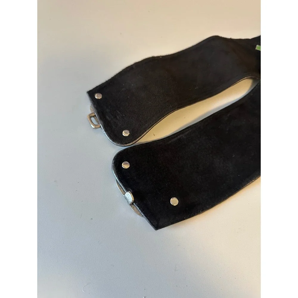 Raina Silver Panther Buckle Wide Leather and Elastic Belt